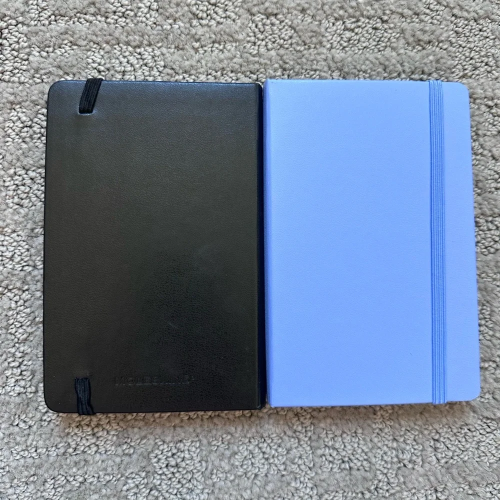 Moleskine Black and Light Blue (lavender)  192pg Ruled Pocket Notebook